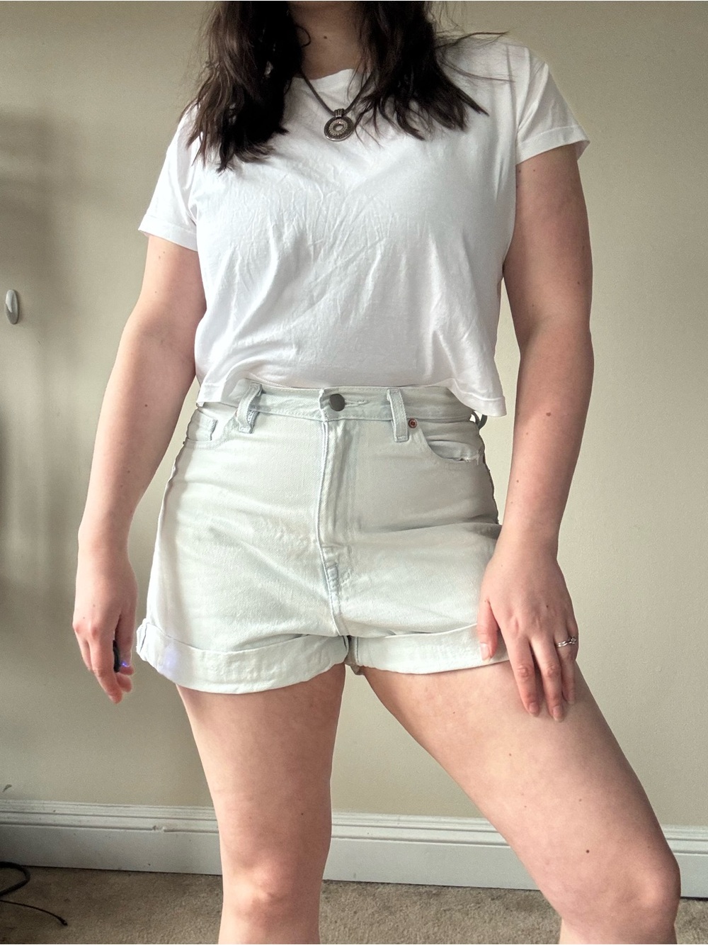 BDG High-Waist Light Denim Shorts